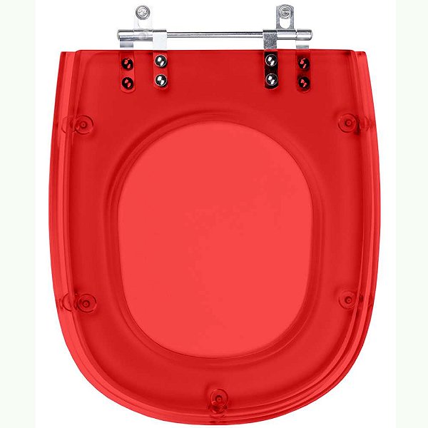 Assento Sanitario Poliester Vogue Plus Vermelho Transparente para vaso Deca