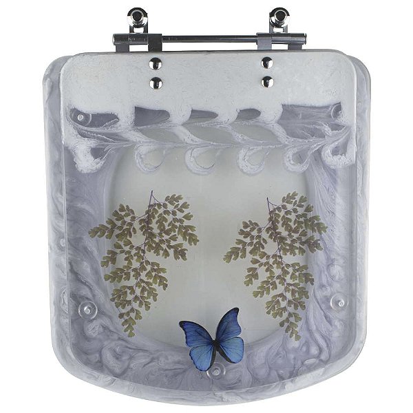 Tampa De Vaso Decorada Borboleta Lirio Branco para Fiori