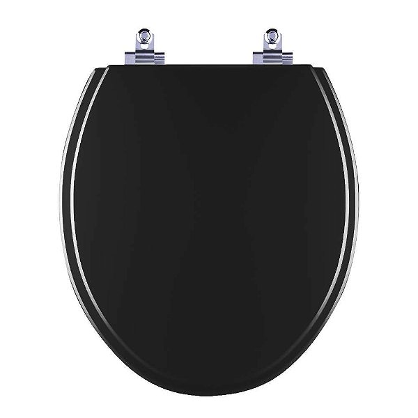 Assento Sanitário Laqueado Soft Close Spot Preto para vaso Deca