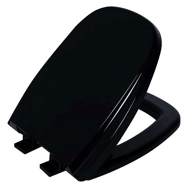 Tampa de Vaso Assento Sanitário Soft Close Astra Monte Carlo Preto para bacia Deca