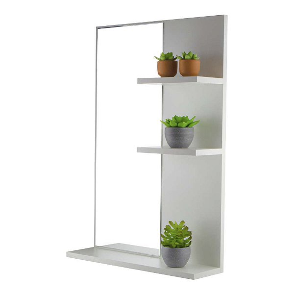 Espelho para Banheiro com Armário Branco Liege A 68cm