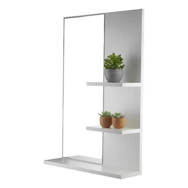 Espelho para Banheiro com Armário Branco Liege B 68cm