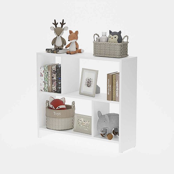Estante Infantil Nicho Organizador Criança Armário para Brinquedos Branco