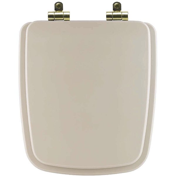 Tampa de Vaso Poliéster Com Amortecedor Boss Beige (Bege Fosco) para Bacia Incepa com Ferragem Dourada