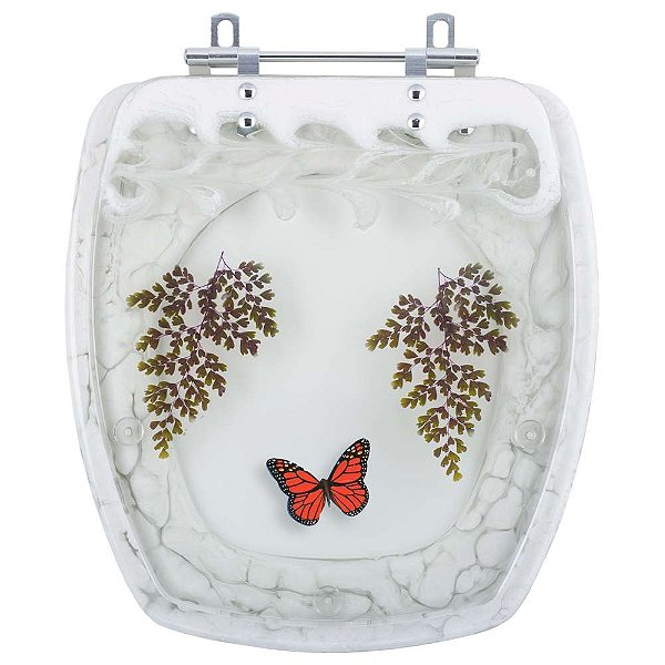 Tampa De Vaso Decorada City Branco Para Louça Celite