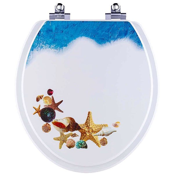 Tampa De Vaso Sanitário Oval Convencional Com Amortecedor Fundo Do Mar
