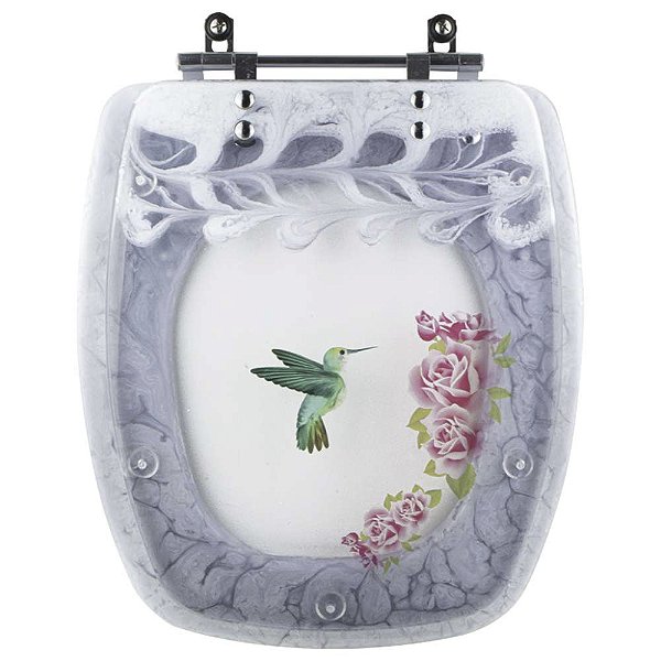 Tampa De Vaso Acrílico Decorada Beija Flor Primula Fiori