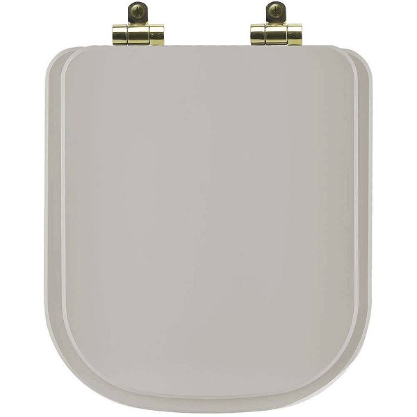 Assento Sanitário Poliéster Soft Close Axis Barbante para vaso Deca com Ferragem Dourada