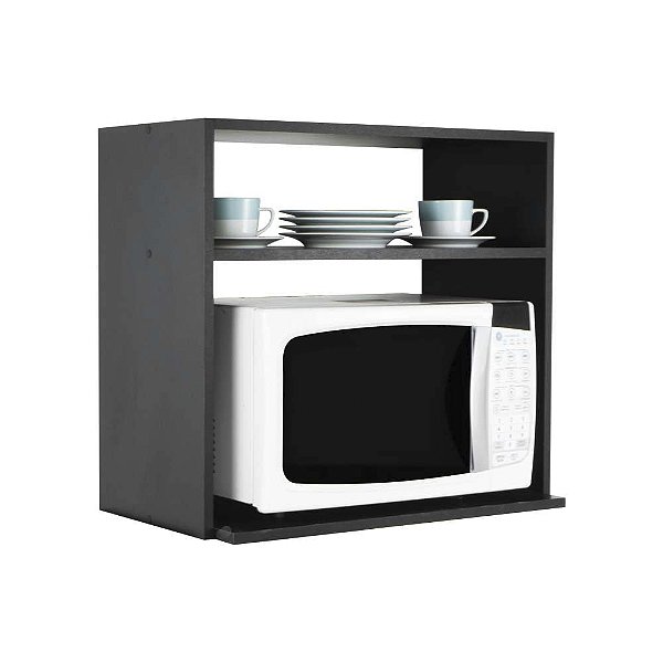 Nicho Organizador Suporte para Microondas Forno Elétrico 60cm Preto