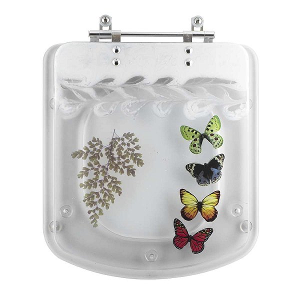 Tampa de Vaso Acrílico Decorado Bali Transparente para bacia Incepa