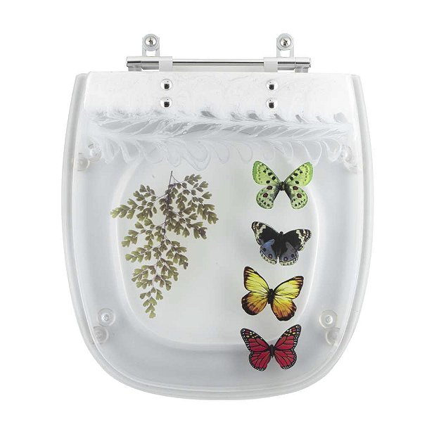 Tampa de Vaso Acrílico Decorado Art Transparente para bacia Incepa