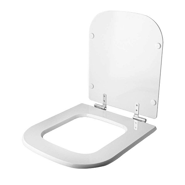 Assento Sanitário Poliéster Antibacteriano Soft Close Stillo Branco para vaso Docol