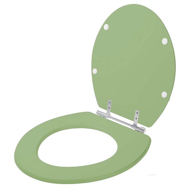 Assento Sanitario Poliéster Convencional Oval Verde Malva para vaso Deca