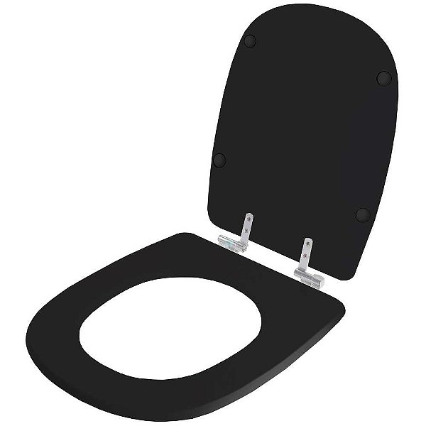 Assento Sanitário Soft Close Donna Preto para vaso Santamarina