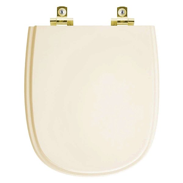 Assento Sanitário Soft Close Sabatini Areia para vaso Icasa com Ferragem Dourada