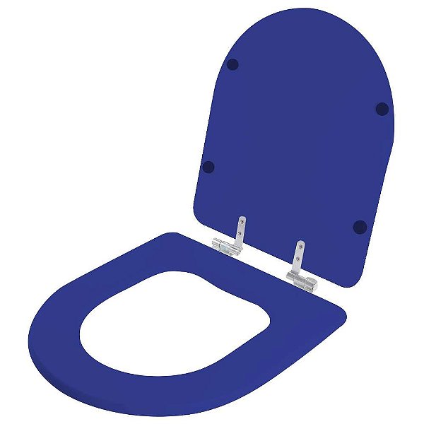 Assento Sanitário Soft Close Riviera Azul para vaso Celite