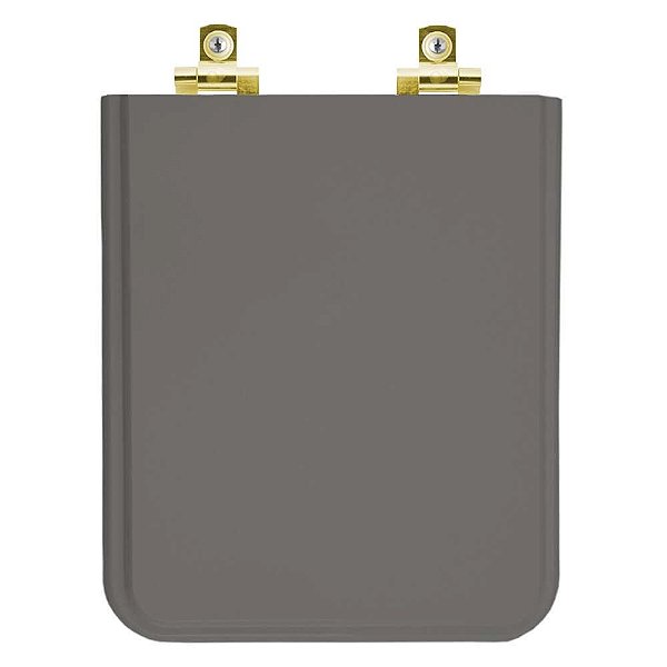 Assento Sanitário Soft Close Square Cinza Ambar para vaso Incepa com Ferragem Dourada