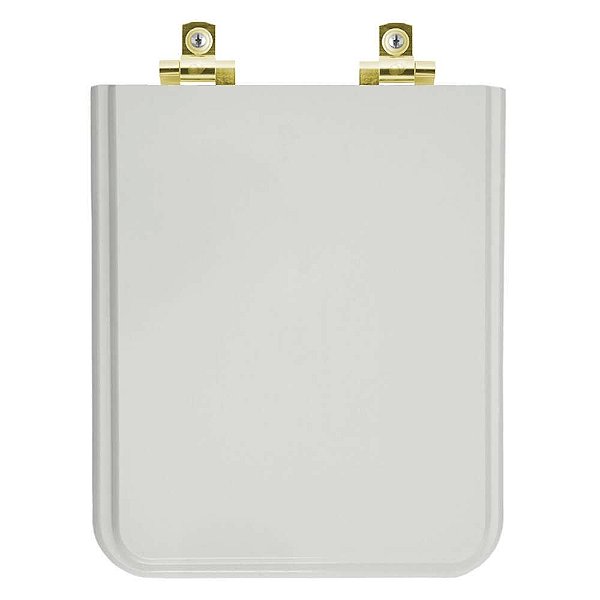 Assento Sanitário Soft Close Square Cinza Platina para vaso Incepa com Ferragem Dourada