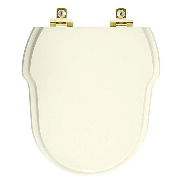 Assento Sanitário com Amortecedor Hampton Biscuit para vaso Incepa com Ferragem Dourada