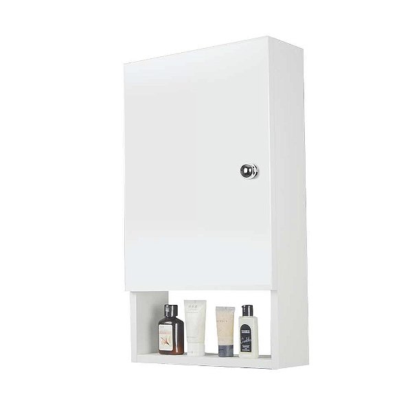 Armário para Banheiro Lavabo Nilo Branco 34cm