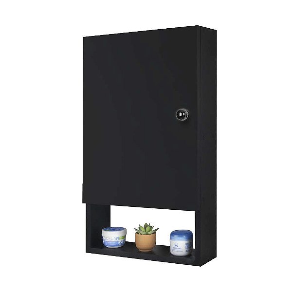 Armário para Banheiro Lavabo Nilo Preto 34cm