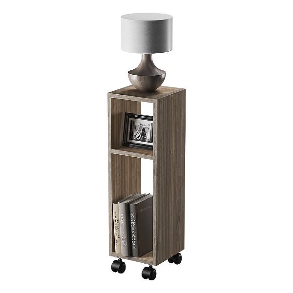 Mesa De Cabeceira Pequena com rodinhas 20x20x60cm Freijó Quarto Sala