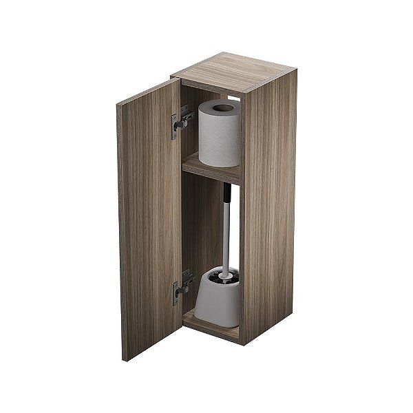 Armário Organizador Multiuso Freijó com Porta para Banheiro