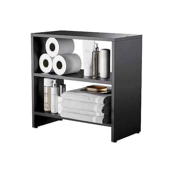 Móvel Organizador Multiuso para Banheiro 50cm Preto