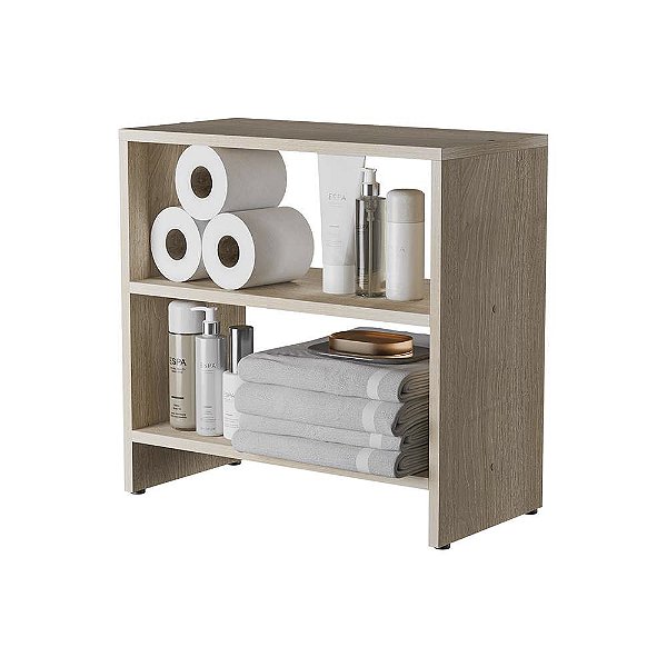 Móvel Organizador Multiuso para Banheiro 50cm Carvalho