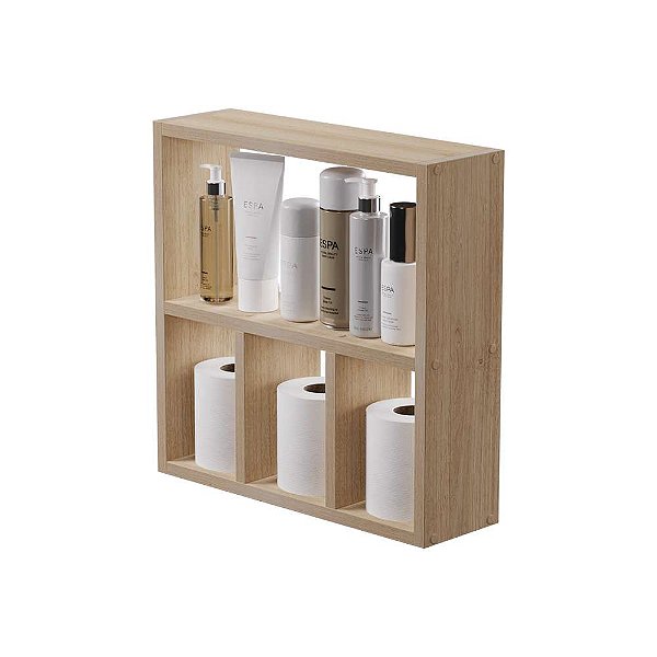 Nicho Porta Papel Organizador para Banheiro Carvalho 40cm
