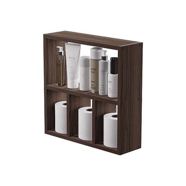 Nicho Porta Papel Organizador para Banheiro Nogal 40cm