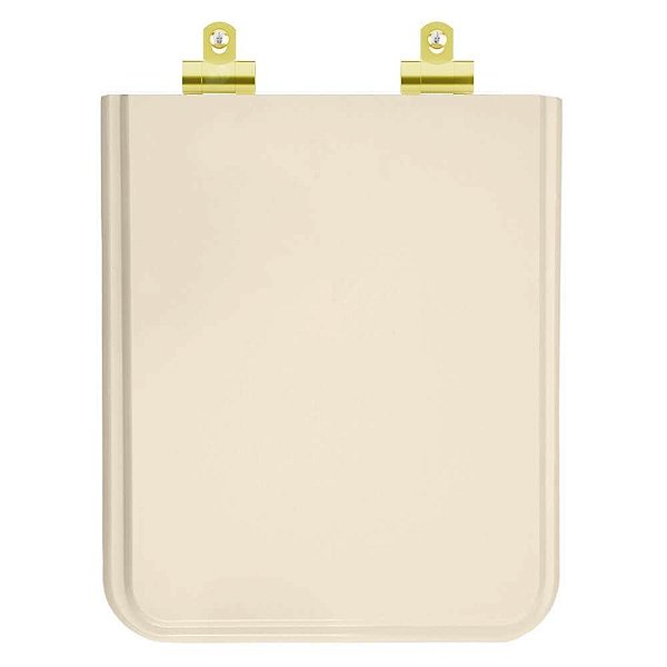 Assento Sanitário Poliester Soft Close Square Pêssego Rosa Shell para vaso Incepa com Ferragem Dourada