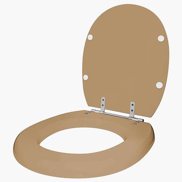 Assento Sanitário Poliester De Ville Bege Castor para vaso Deca