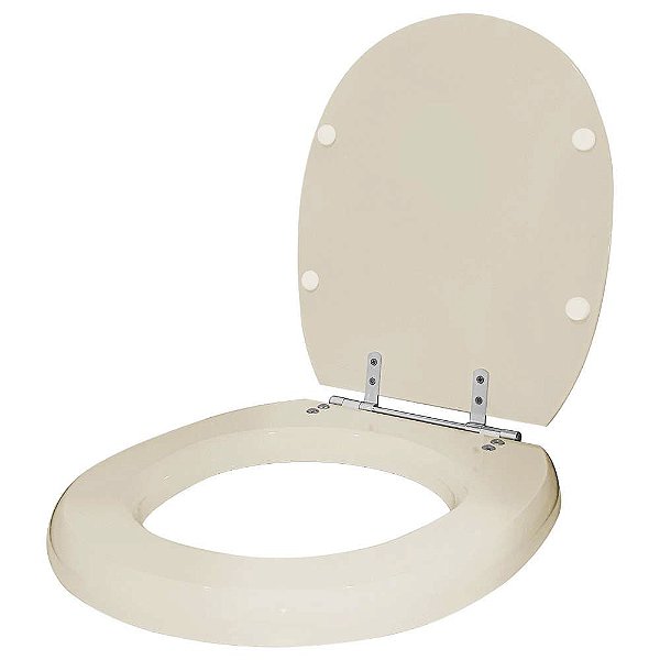 Assento Sanitário Poliester De Ville Amendoa para vaso Deca