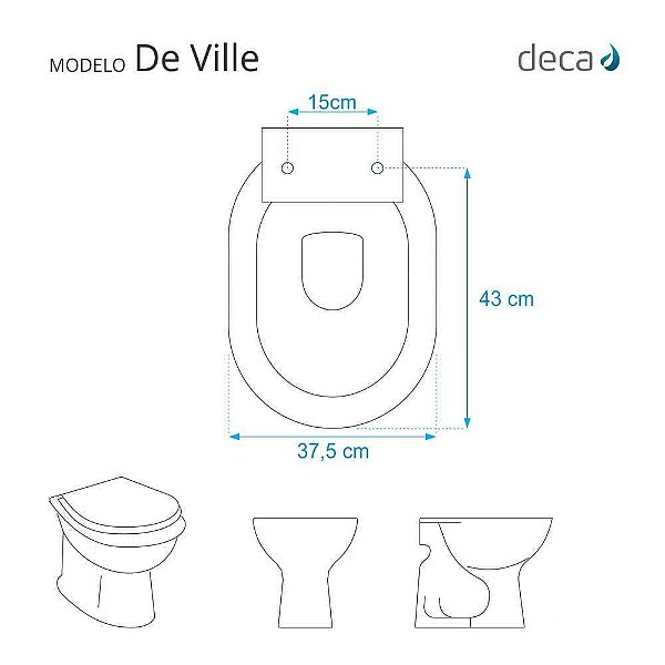 Assento Sanitario De Ville Caramelo para Vaso Deca