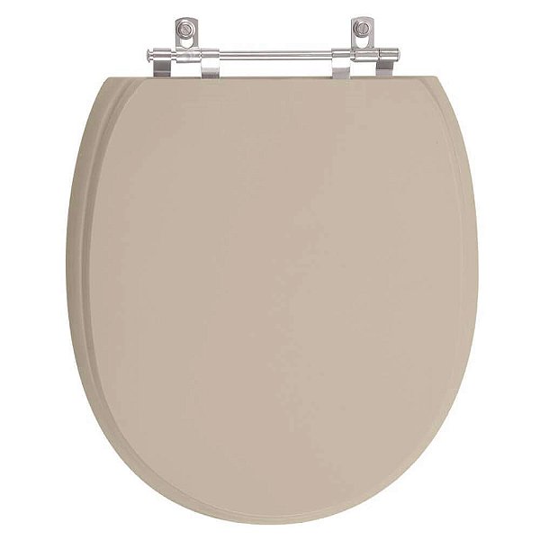 Assento Sanitário Poliester De Ville Bege Saara para vaso Deca