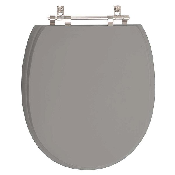 Assento Sanitário Poliester De Ville Cinza Vip para vaso Deca