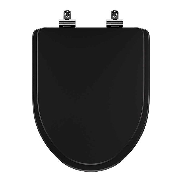 Assento Sanitário Poliester Soft Close Gunna Preto para vaso Eternit