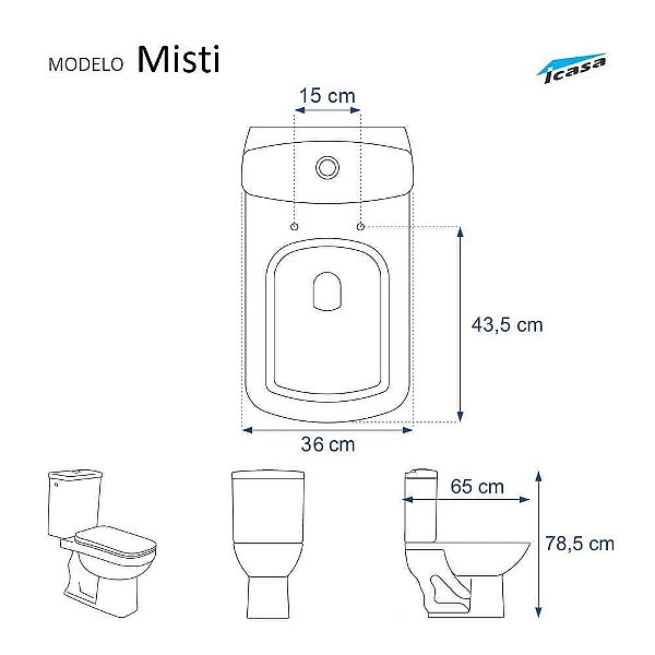 Assento Sanitário Laqueado Soft Close Misti Branco para vaso Icasa
