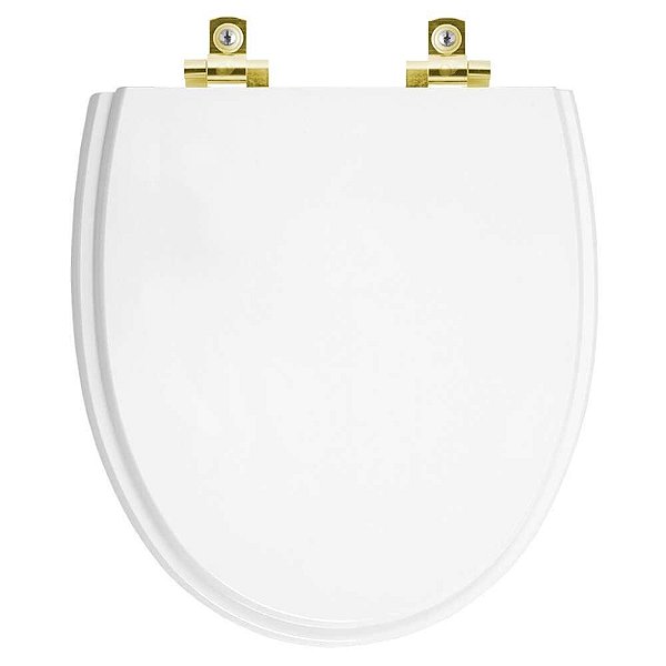 Assento Sanitário Soft Close Eros Branco para vaso Incepa com Ferragem Dourada