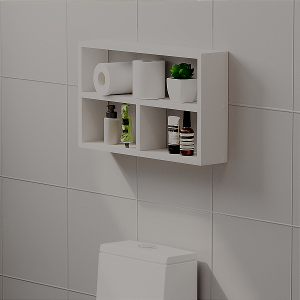 Nicho Decorativo Pequim Branco para Banheiro Lavabo