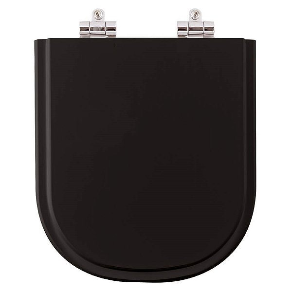 Assento Sanitário Poliéster Soft Close Vogue Plus Preto para vaso Deca