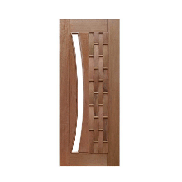 Porta Pivotante Couro Longo para Vidro em Arco