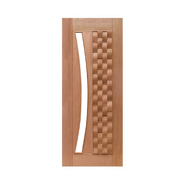 Porta Pivotante Couro para Vidro em Arco