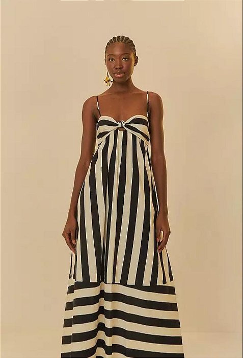 Vestido Alcinhas Listra Preto