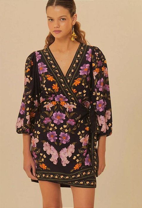 Vestido Curto Borboleta em Flor - Farm