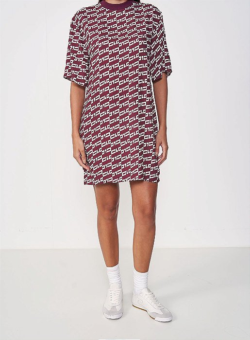 Vestido Comfort Estampado Decote Redondo - CLC