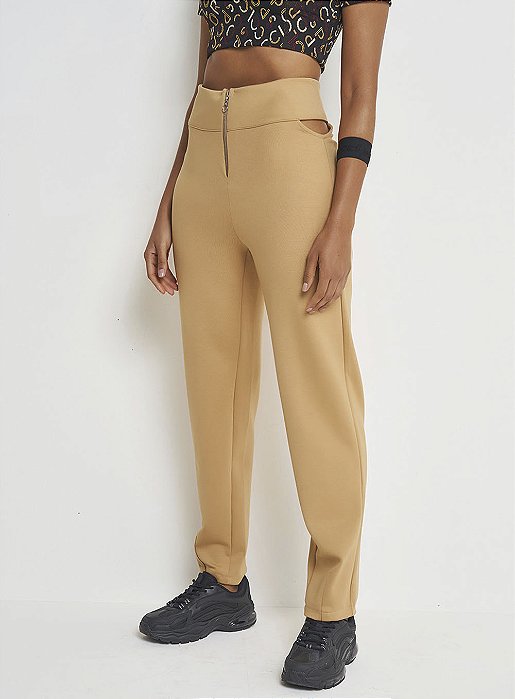 Calça Sport Style com Cut Out e Zíper - Colcci