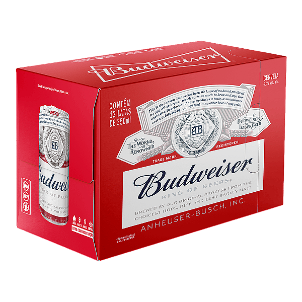 CERVEJA BUDWEISER - 350ML LATA CX 12