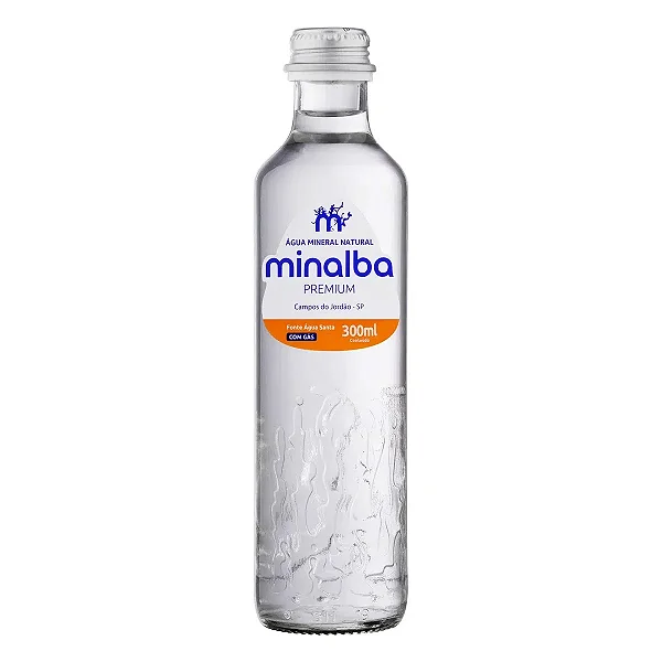 MINALBA AGUA PREMIUM C/GAS GFA VDR 300ML - UND